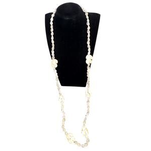 Hilo Hatties Necklace Cowrie Shell Bead Cluster Strand 17" Vtg Hawaiian Necklace